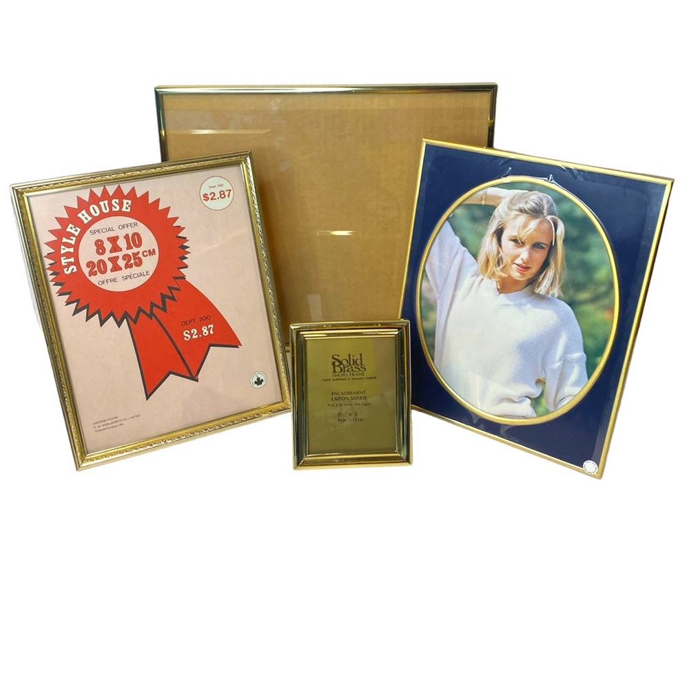 Vintage Brass Picture Frame Bundle Home Decor Gallery Wall Professional Velvet